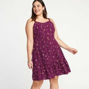 Old Navy Purple Floral Fit & Flare Cami